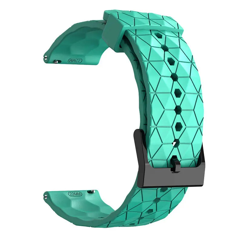 20mm 22mm Sport Silicone Watchband Watch Strap Black Men Waterproof Diving Rubber Wrist Band Football Grain Bracelet Accessories