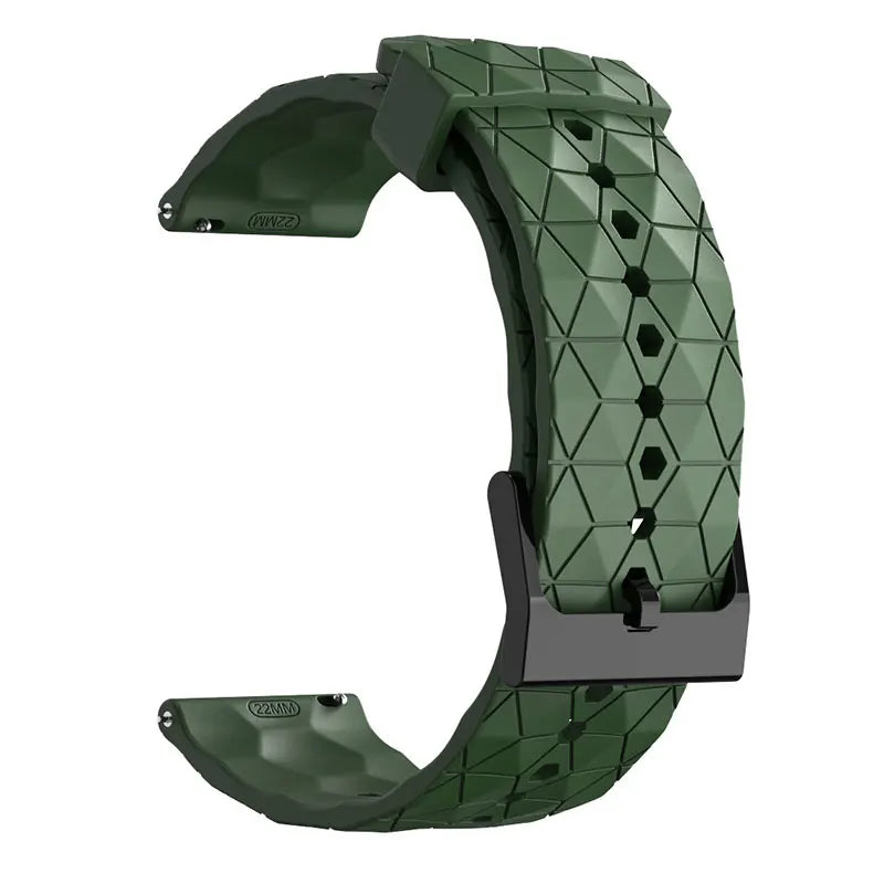 20mm 22mm Sport Silicone Watchband Watch Strap Black Men Waterproof Diving Rubber Wrist Band Football Grain Bracelet Accessories