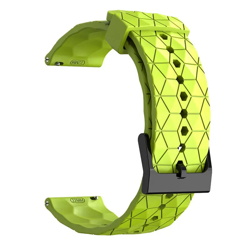 20mm 22mm Sport Silicone Watchband Watch Strap Black Men Waterproof Diving Rubber Wrist Band Football Grain Bracelet Accessories