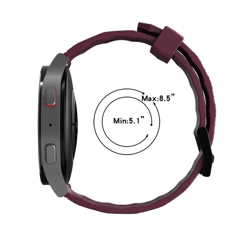 20mm 22mm Sport Silicone Watchband Watch Strap Black Men Waterproof Diving Rubber Wrist Band Football Grain Bracelet Accessories