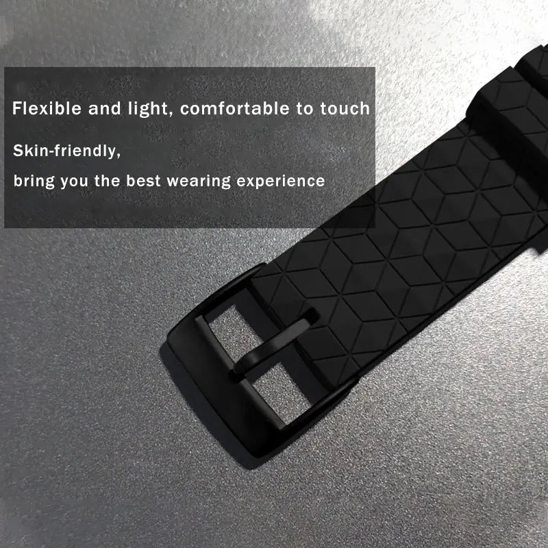 20mm 22mm Sport Silicone Watchband Watch Strap Black Men Waterproof Diving Rubber Wrist Band Football Grain Bracelet Accessories